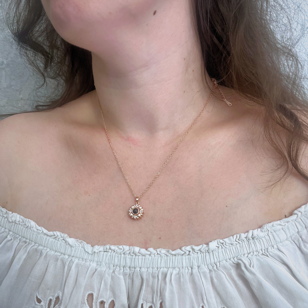 Diamond Sunflower Necklace